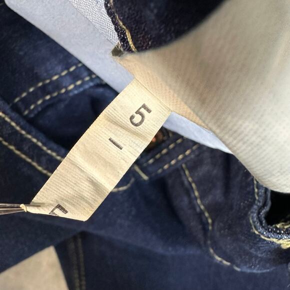 Bootcut Jeans Dark Wash Blue Womens L Mid Rise Stretch Denim 5-Pocket Slim Fit - Picture 5 of 10